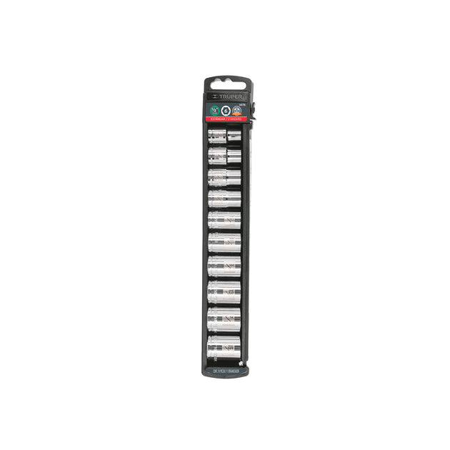 JD-1/2X10P Juego de 10 dados cuadro 1/2" std, Truper