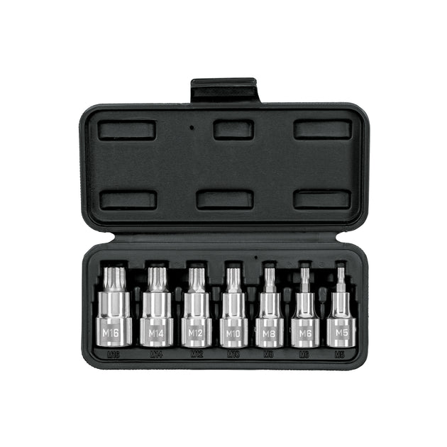 JD-1/2X7-BC Juego de 7 dados cuadro 1/2" punta corta bristol, en estuche
