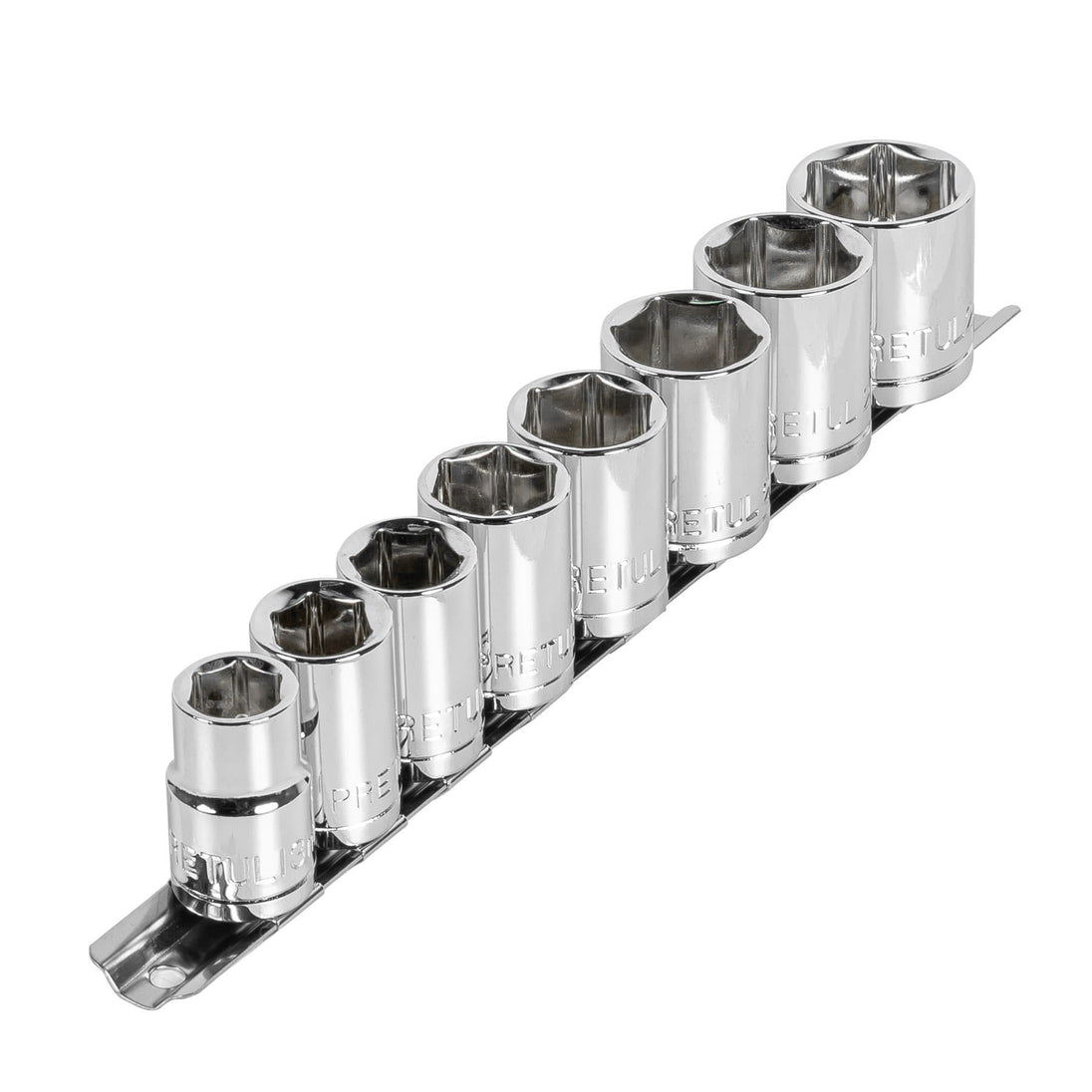 JD-1/2X9MM-P Juego de 8 dados cuadro 1/2" mm, PRETUL
