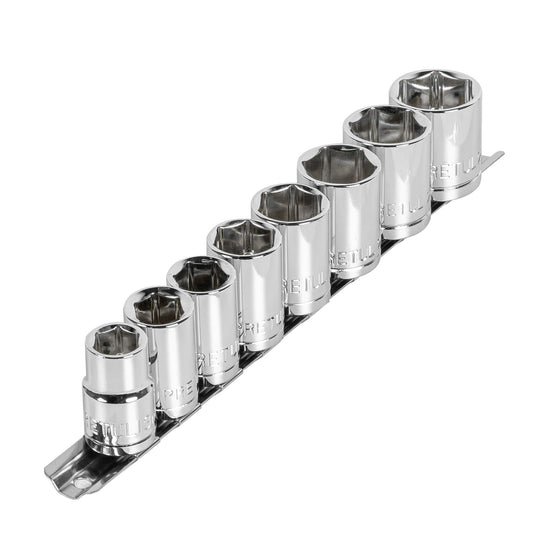 JD-1/2X9MM-P Juego de 8 dados cuadro 1/2" mm, PRETUL