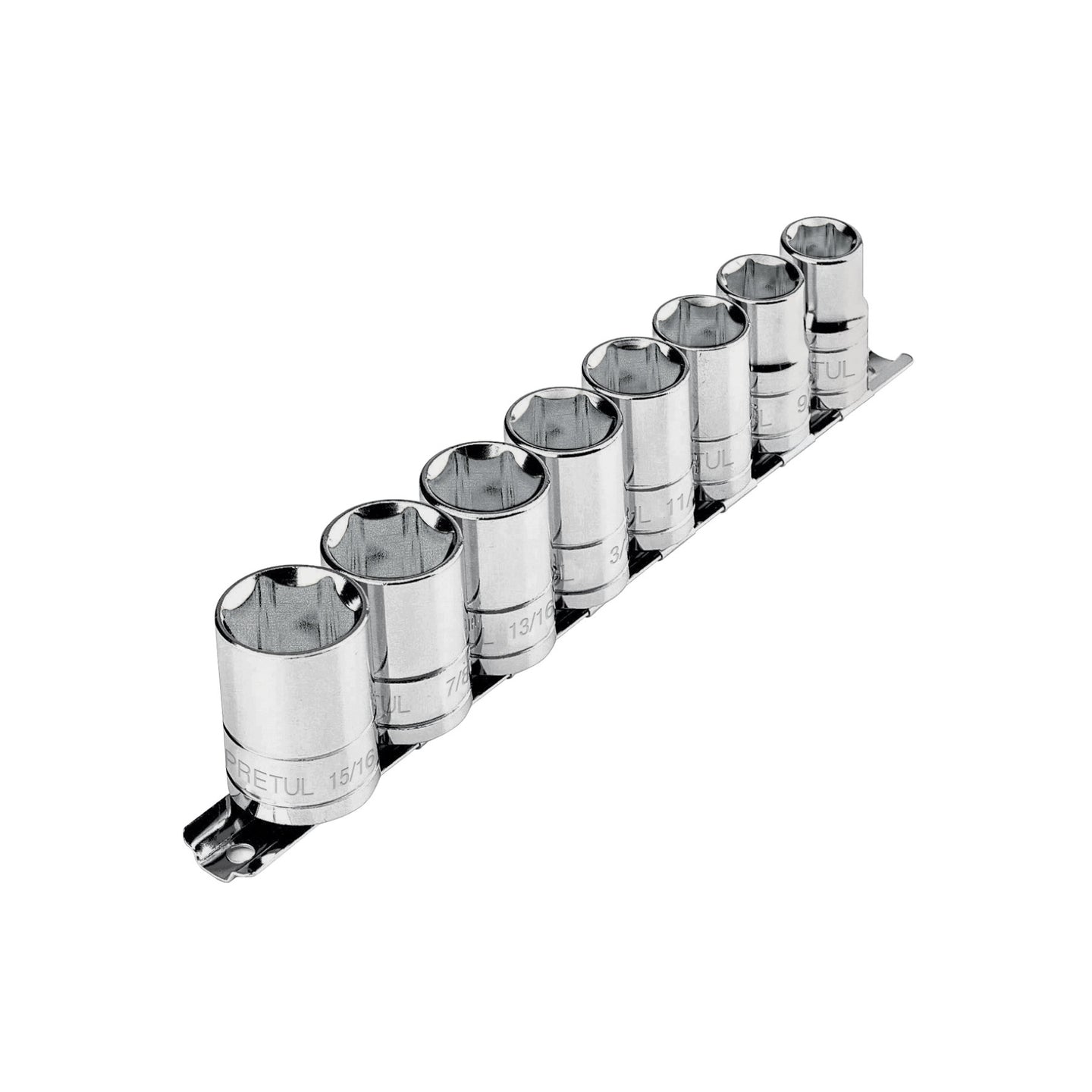 JD-1/2X9SAE-P Juego de 8 dados cuadro 1/2" std, PRETUL