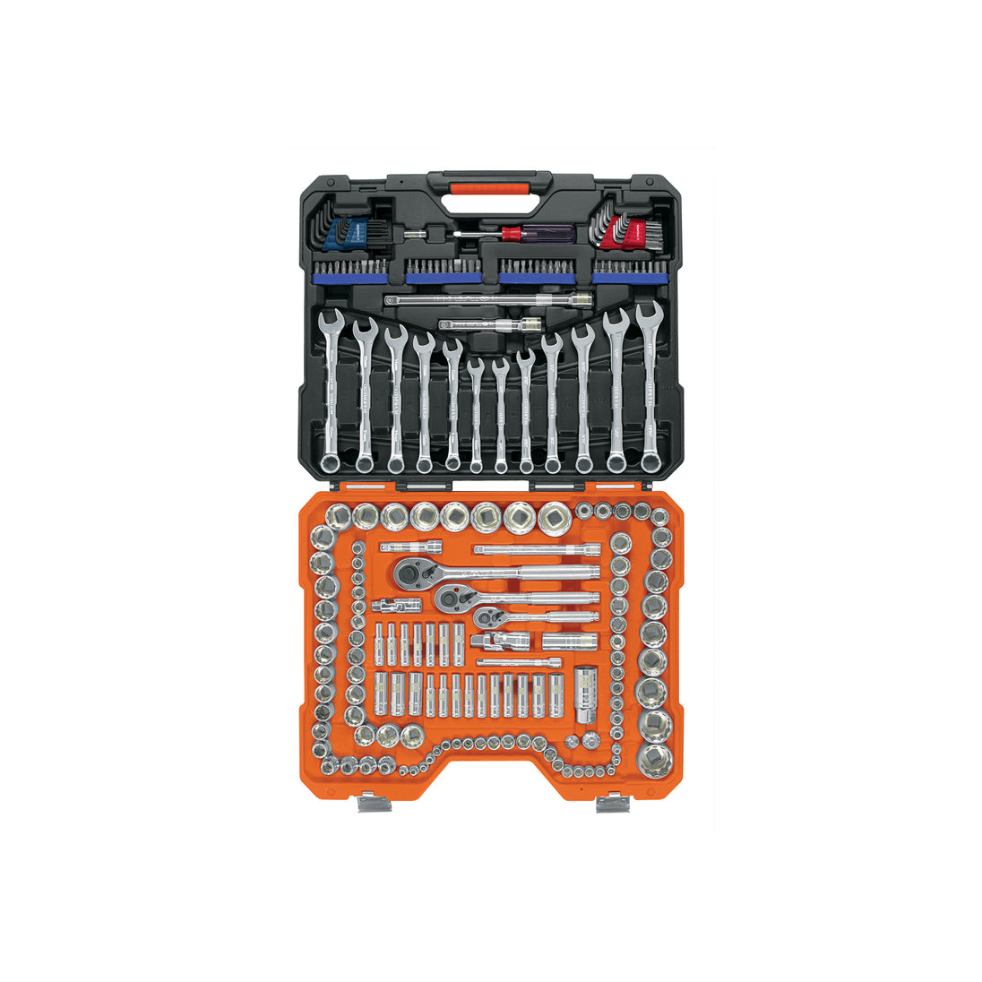 JD-199MP Juego 199 herramientas 1/4", 3/8" y 1/2" std y mm p/mecánico