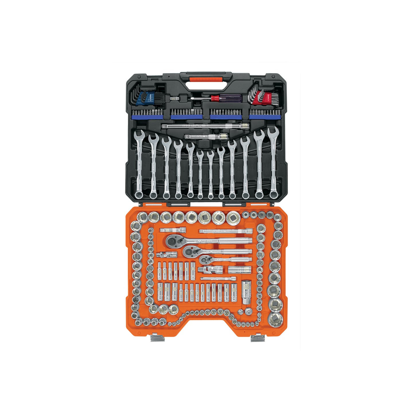 JD-199MP Juego 199 herramientas 1/4", 3/8" y 1/2" std y mm p/mecánico