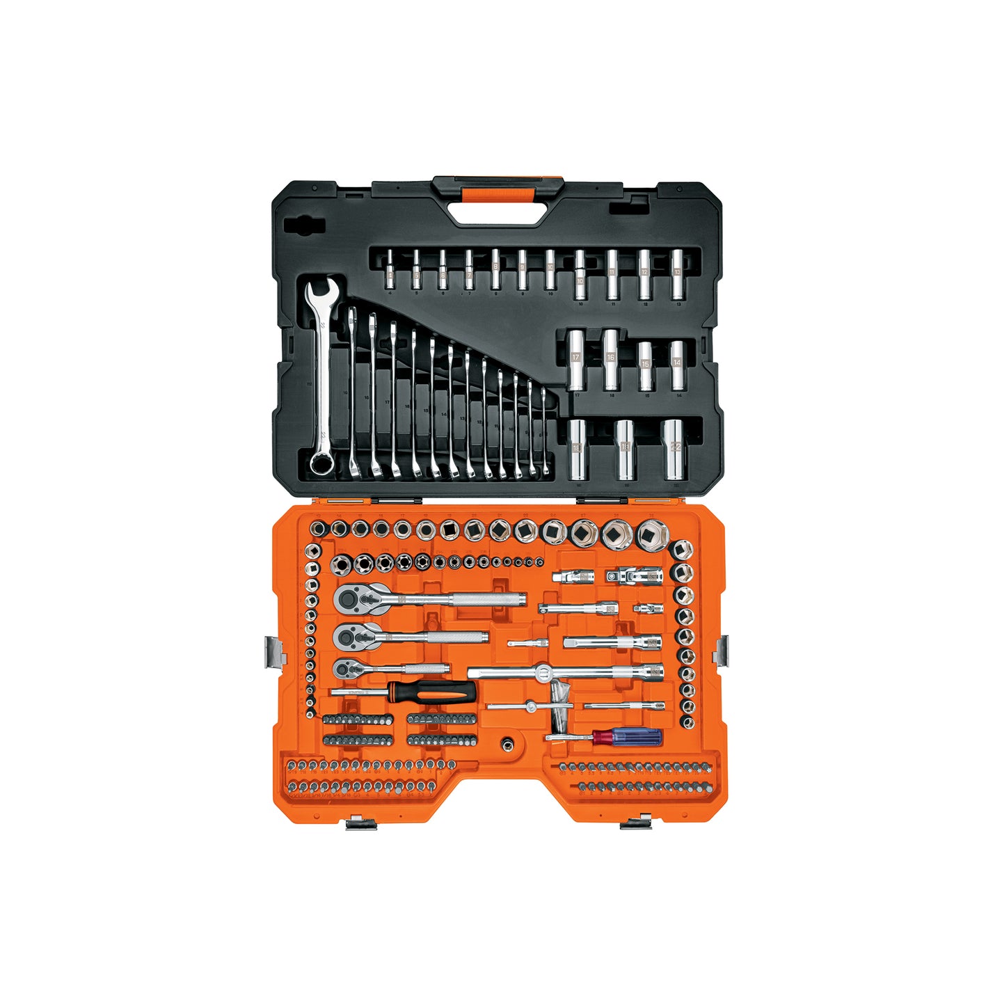 JD-210MP Juego 210 herramientas 1/4", 3/8" y 1/2" std y mm p/mecánico