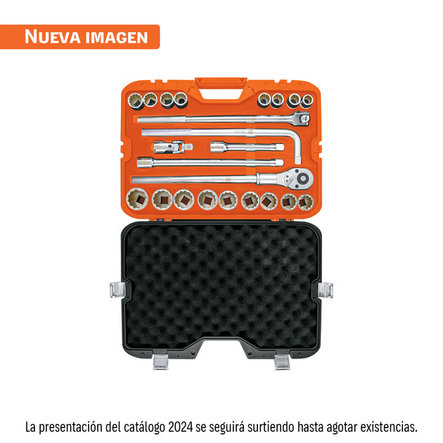 JD-3/4X24M Juego de 23 herramientas cuadro 3/4" mm para mecánico