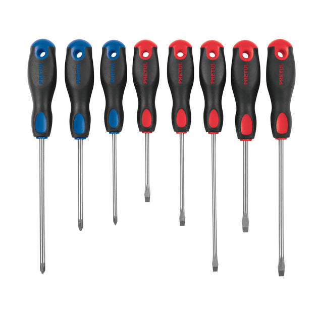 JD-8BP Juego de 8 desarmadores mango Comfort Grip, Pretul