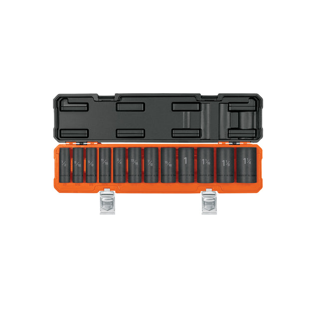 JDI-1/2X12HL Juego de 12 dados largos cuadro 1/2" de impacto 6 puntas std