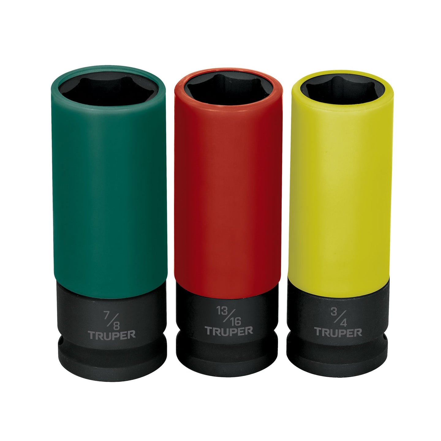 JDI-1/2X3LP Juego 3 dados largos 1/2" impacto protección plástica 6p std