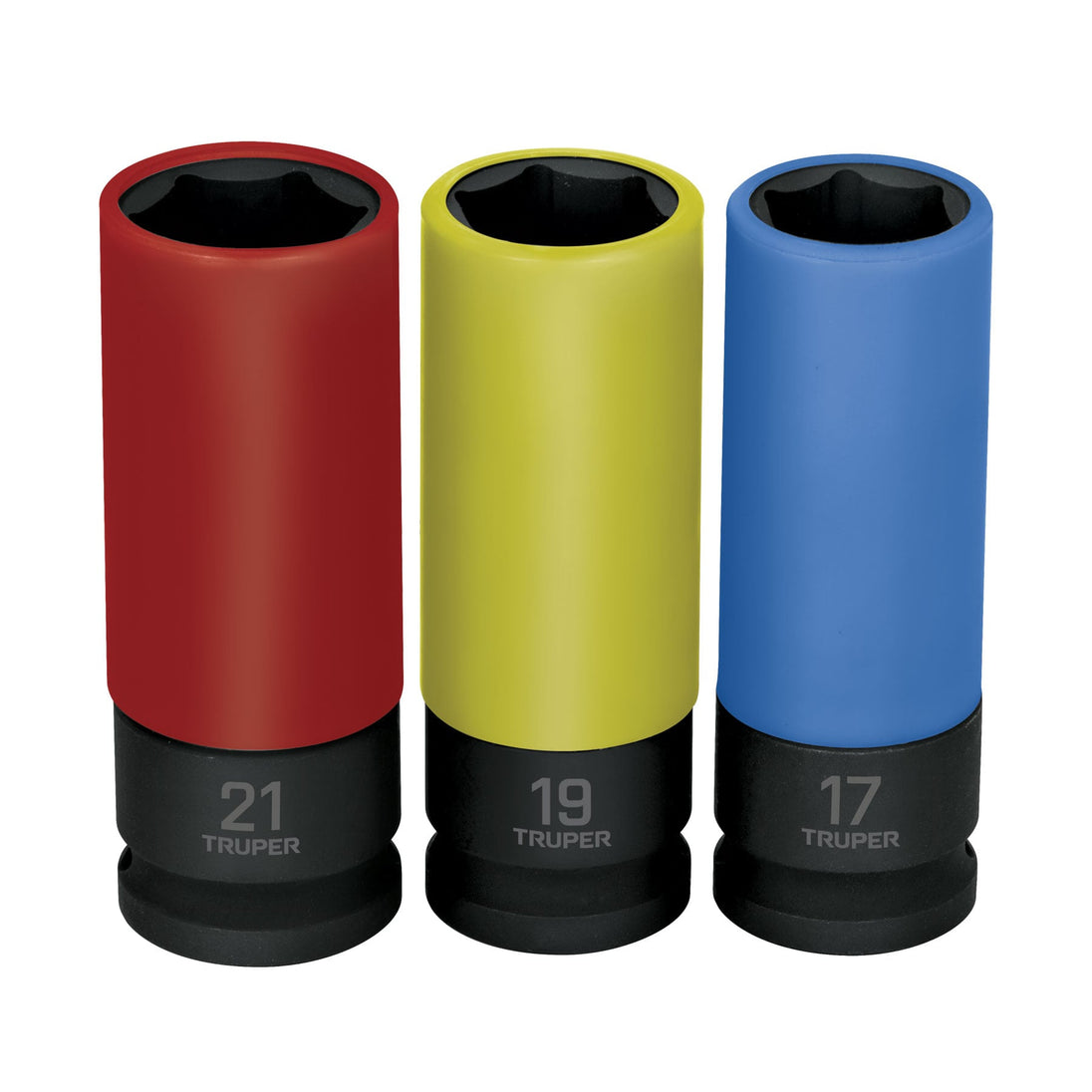 JDI-1/2X3MP Juego 3 dados largos 1/2" impacto protección plástica 6p mm
