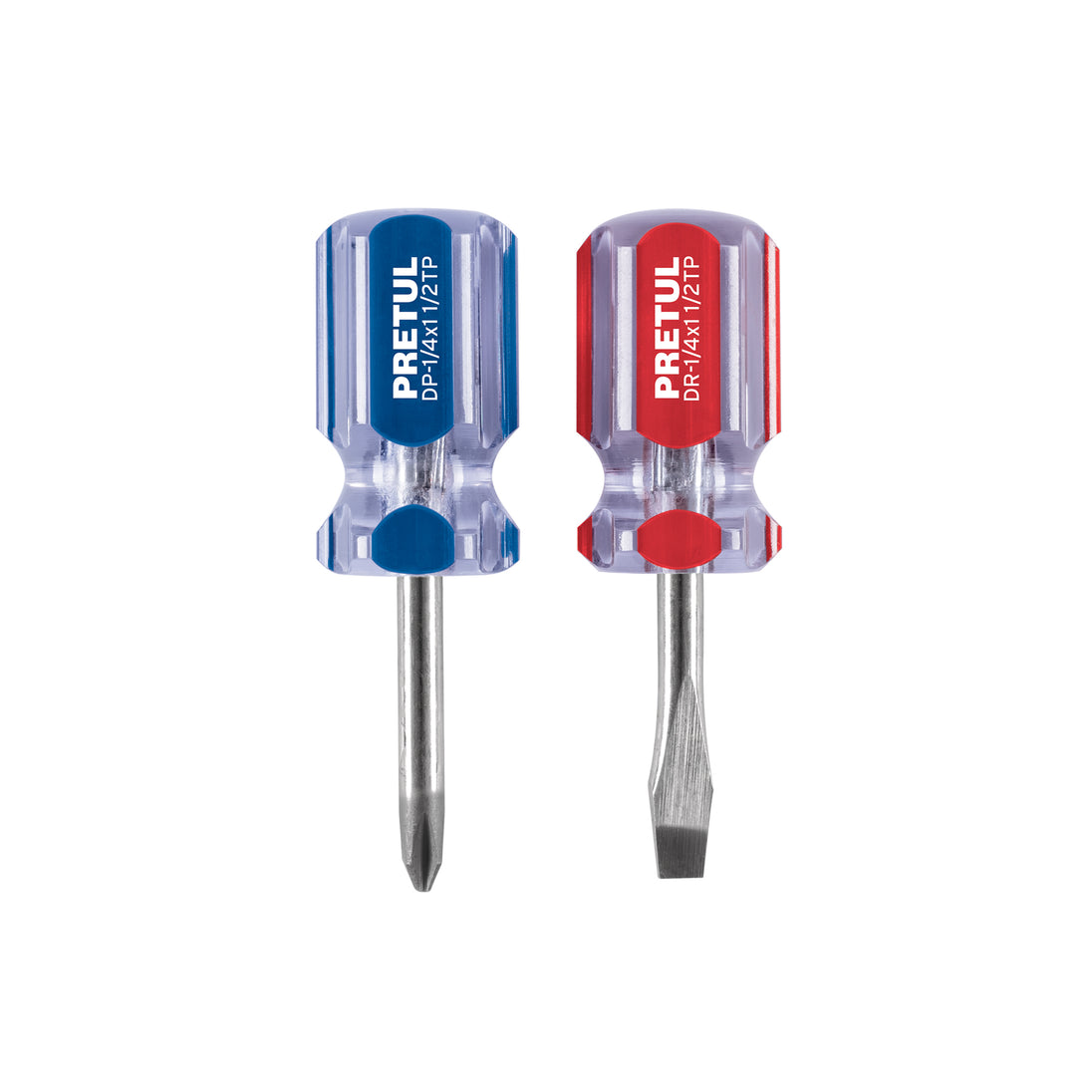 JDT-2TP Dúo de desarmadores 1/4 x 1-1/2" mango de PVC, PRETUL