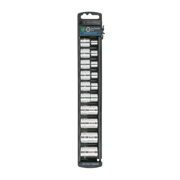 JDTH-1/2X10 Juego de 10 dados cuadro 1/2" torx, Truper