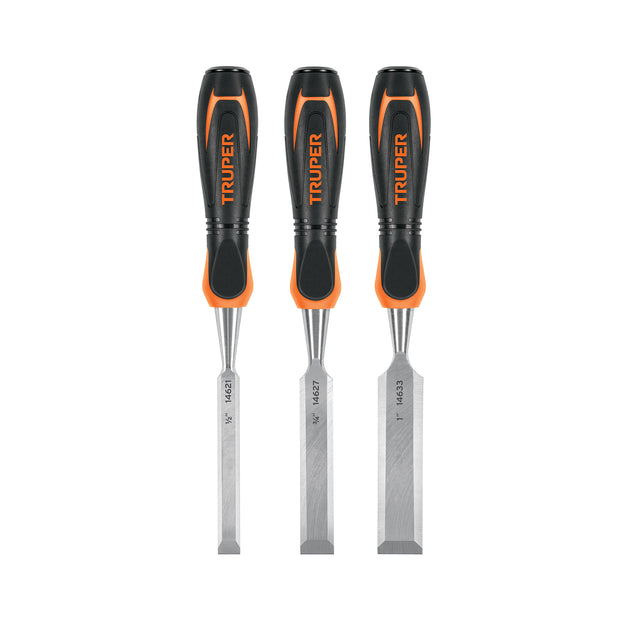 JFT-3 Juego de 3 formones mango Comfort Grip, Truper