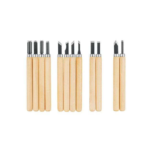 JGM-12P Juego de 12 gurbias escolares para madera, Pretul
