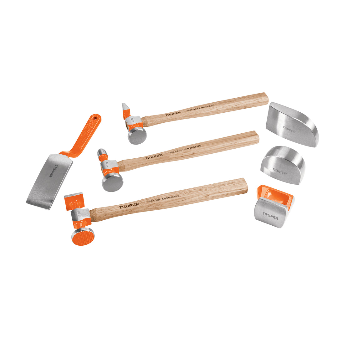 JM-HO Juego 7 piezas de martillos y entibadores para hojalatero