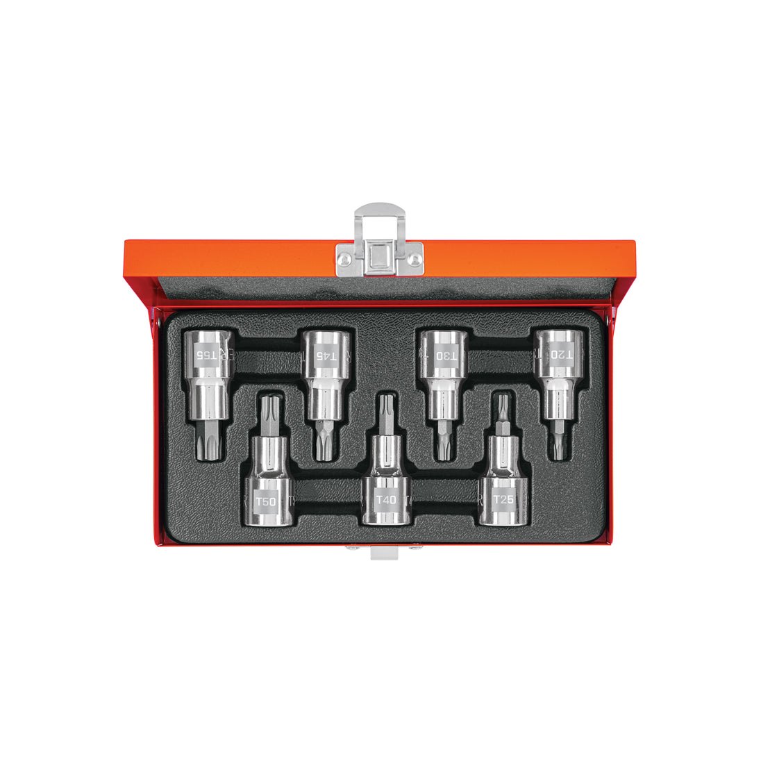 JPT-1/2X7 Juego de 7 dados cuadro 1/2" punta torx, estuche metálico