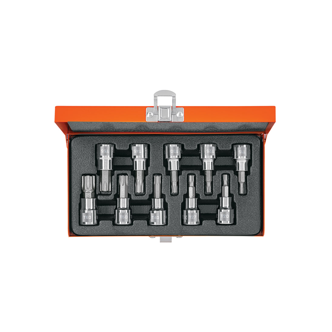 JPT-3/8X10 Juego de 10 dados cuadro 3/8" punta torx, estuche metálico