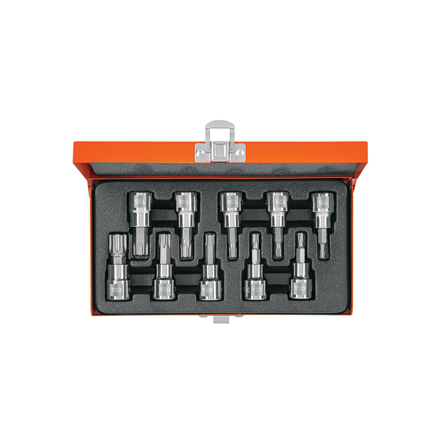 JPT-3/8X10 Juego de 10 dados cuadro 3/8" punta torx, estuche metálico
