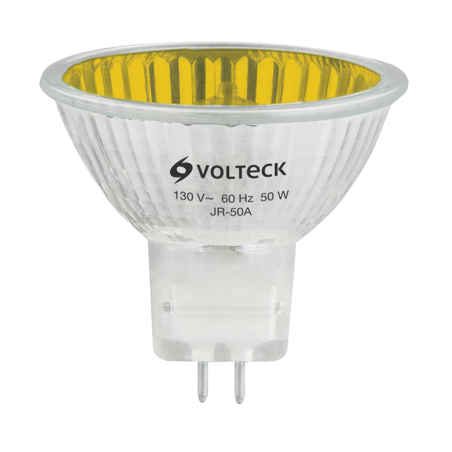 JR-50A Lámpara de halógeno amarillo 50 W tipo MR16 en caja, Volteck