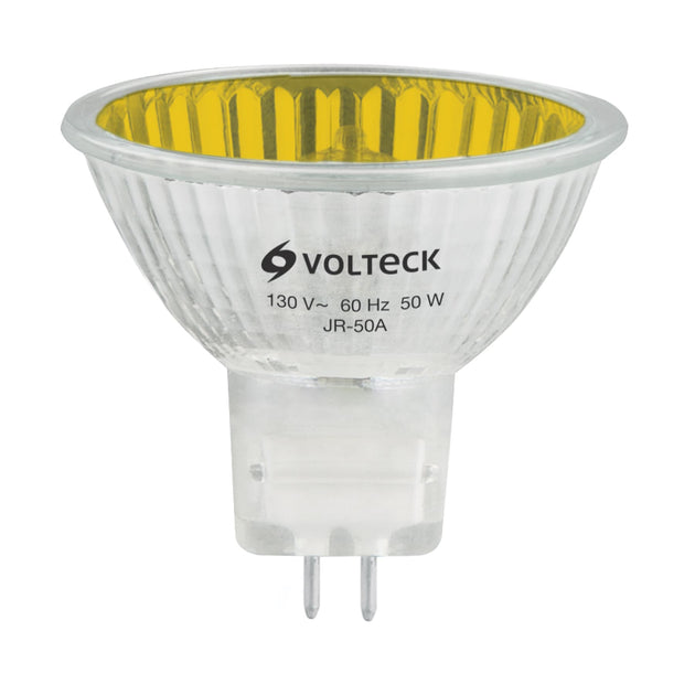JR-50A Lámpara de halógeno amarillo 50 W tipo MR16 en caja, Volteck
