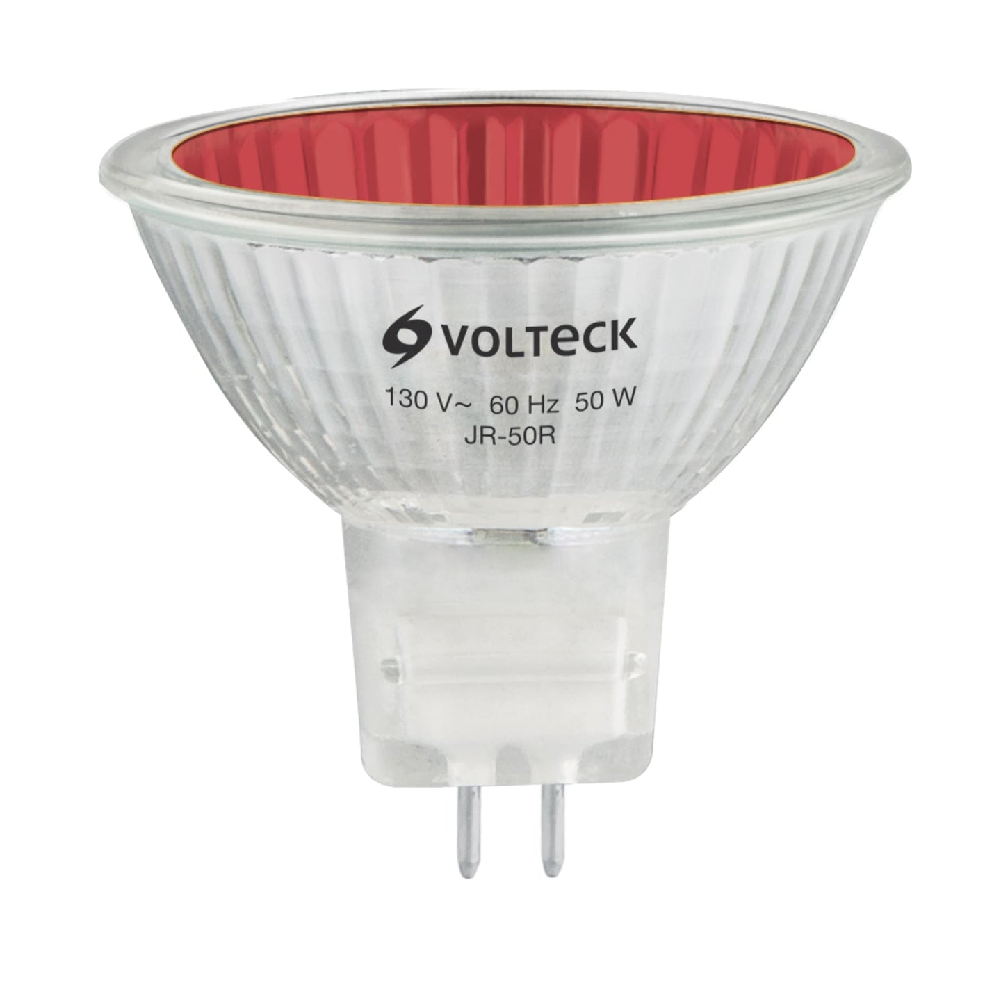 JR-50R Lámpara de halógeno rojo 50 W tipo MR16 en caja, Volteck