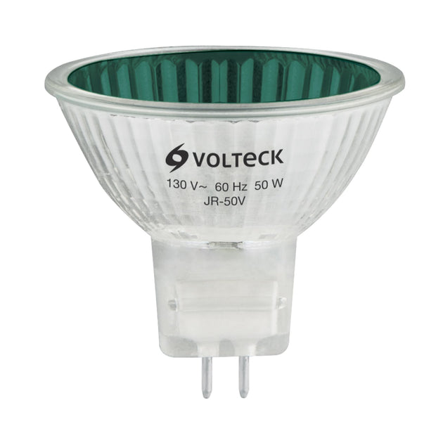 JR-50V Lámpara de halógeno verde 50 W tipo MR16 en caja, Volteck