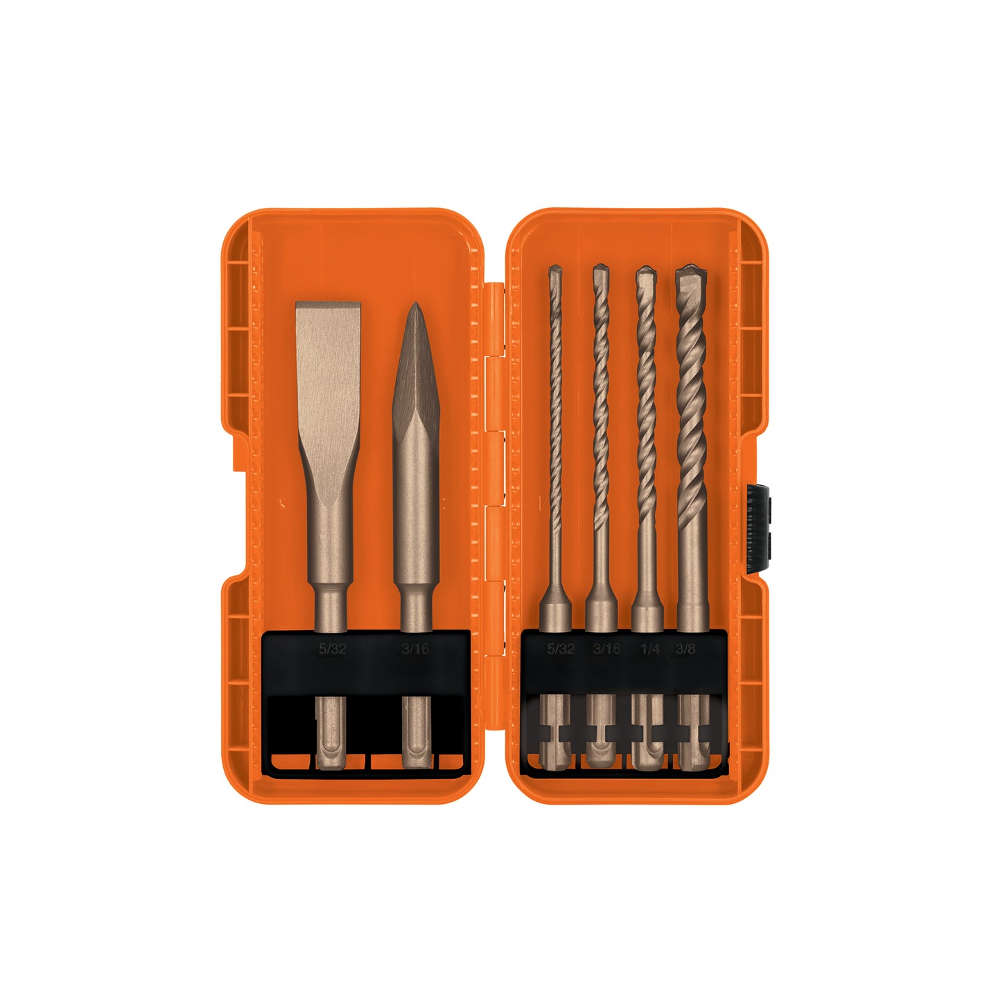 JSDS-6 Juego de 6 brocas y  cinceles SDS Plus en estuche, TRUPER
