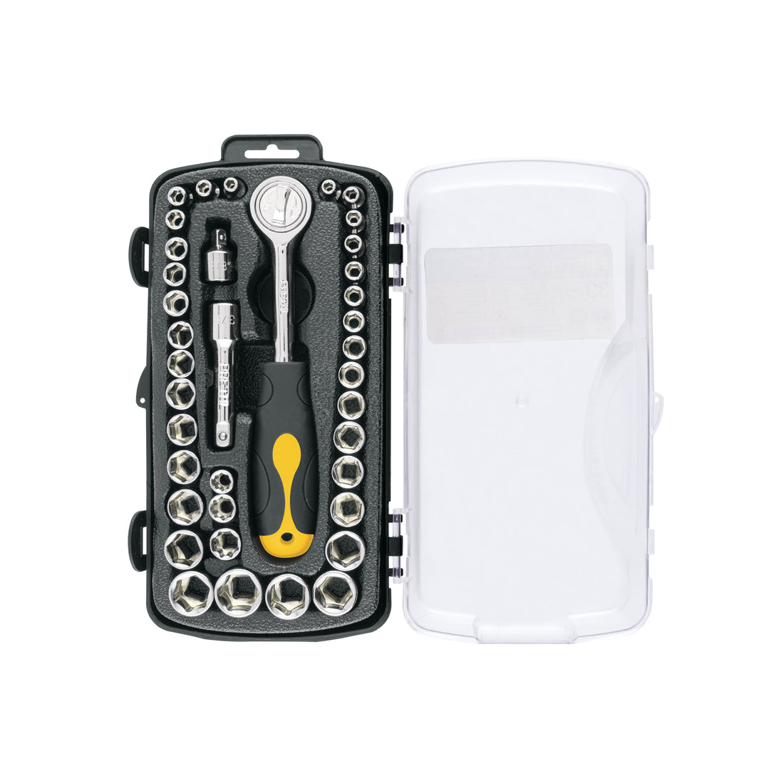 JUDA-38P Juego de 39 herramientas 1/4" y 3/8" para mecánico, Pretul