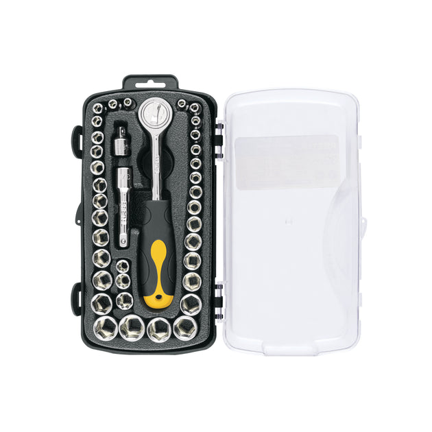 JUDA-38P Juego de 39 herramientas 1/4" y 3/8" para mecánico, Pretul