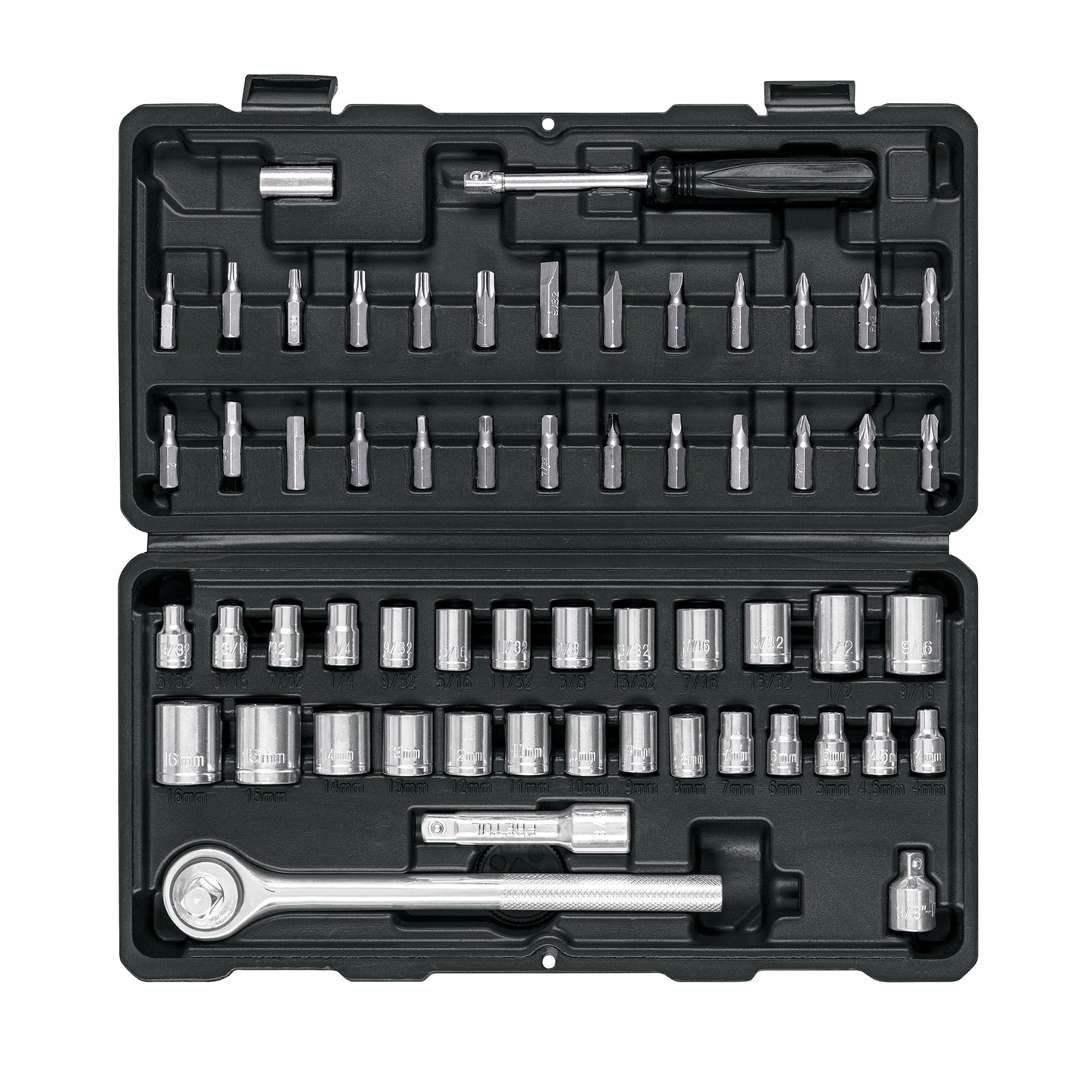 JUDA-60P Juego de 60 herramientas 1/4" y 3/8" para mecánico, Pretul