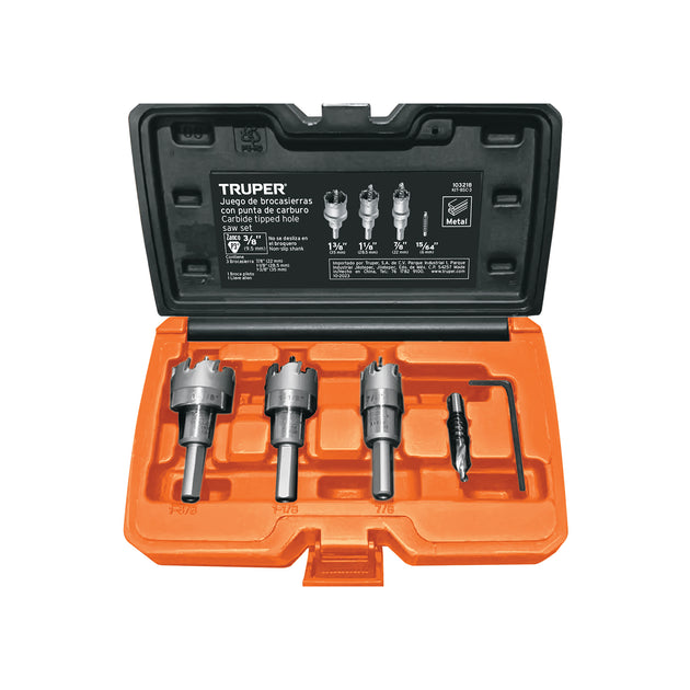KIT-BSC-3 Juego de 3 brocasierras de carburo de tungsteno, Truper