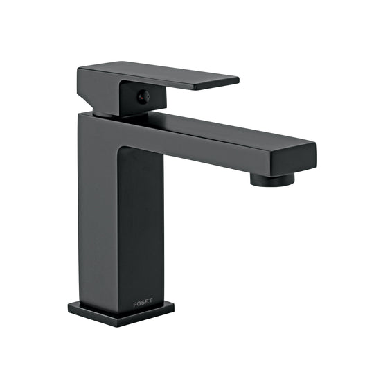 KUM-45M Monomando corto para lavabo, negro, FOSET KUBO