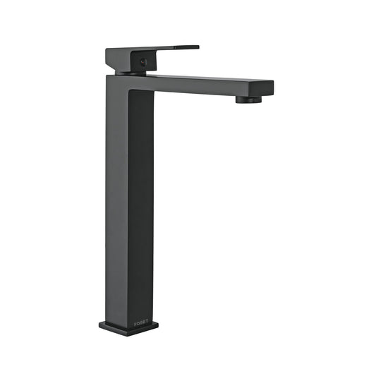 KUM-46M Monomando alto para lavabo, negro, FOSET KUBO