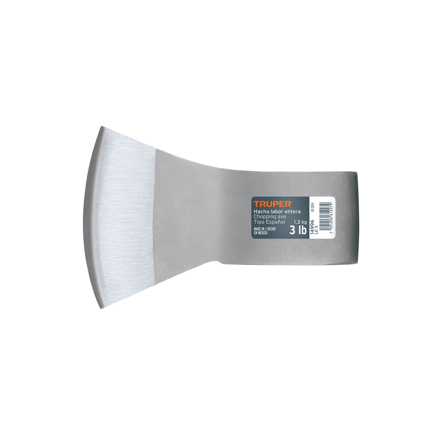 LE-3 Hacha labor entera 3 lb, sin mango, TRUPER