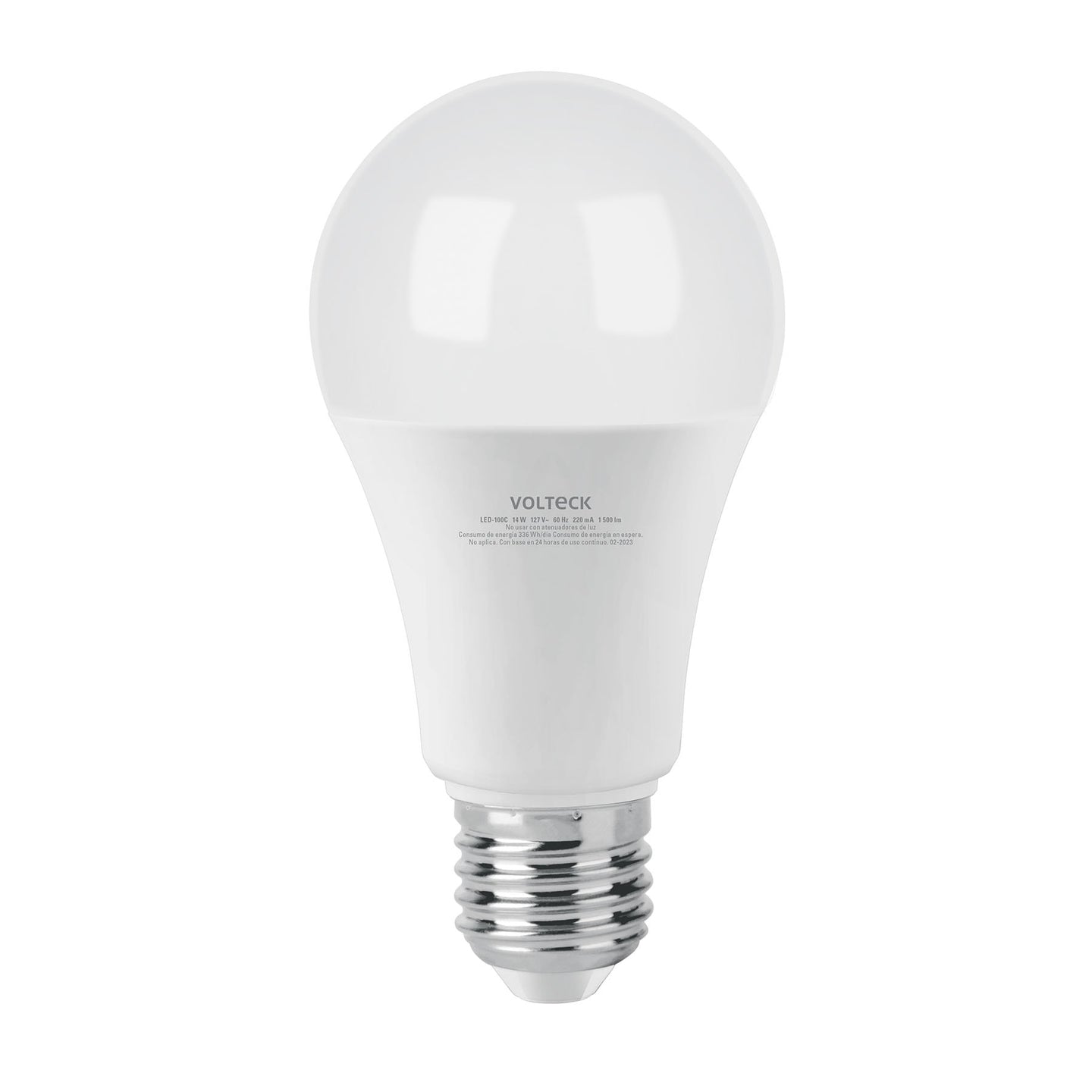 LED-100C Foco LED 14W (100W) A19, 3000K blanca cálida, 1500 lm, caja