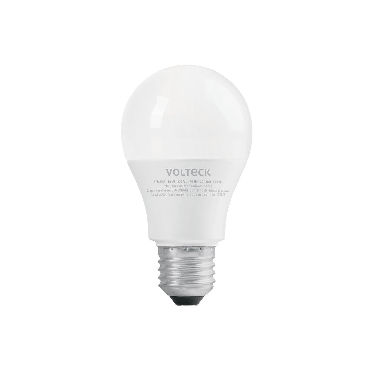 LED-100F Foco LED 14W (100W) A19, 6500K blanca fría, 1500 lm, caja