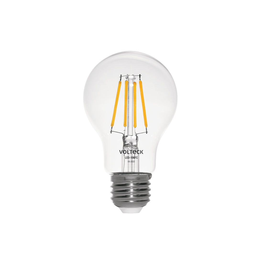 LED-196FC Foco LED filamento 6 W, A19, 2700K luz ambar, E26, VOLTECK