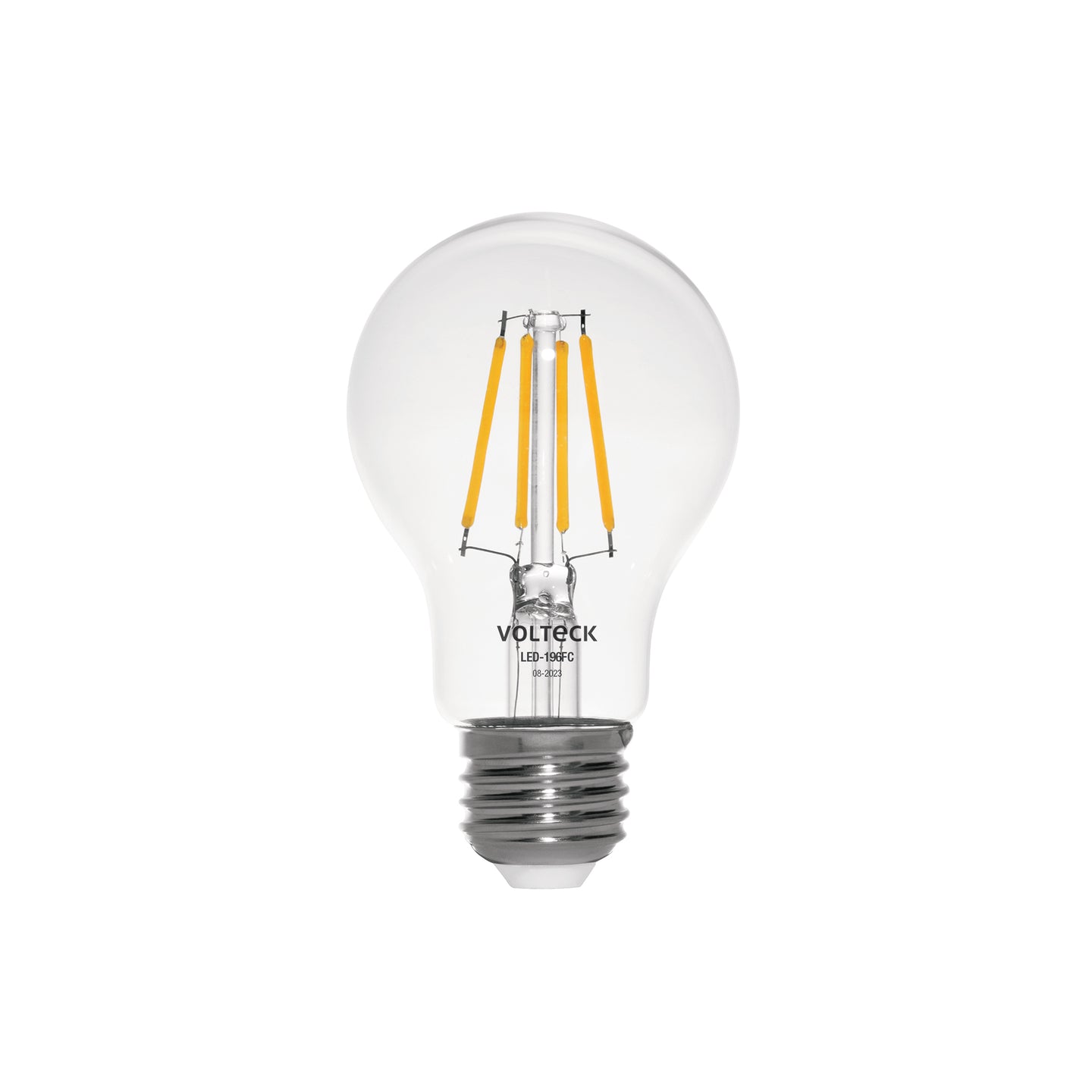 LED-196FC Foco LED filamento 6 W, A19, 2700K luz ambar, E26, VOLTECK