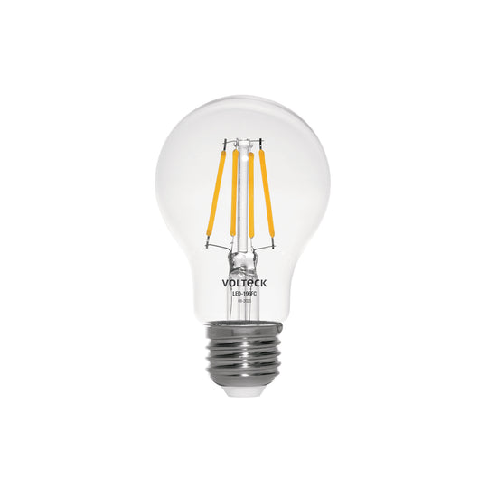 LED-196FC Foco LED filamento 6 W, A19, 2700K luz ambar, E26, VOLTECK