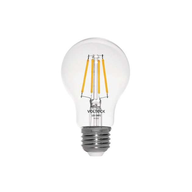 LED-196FC Foco LED filamento 6 W, A19, 2700K luz ambar, E26, VOLTECK