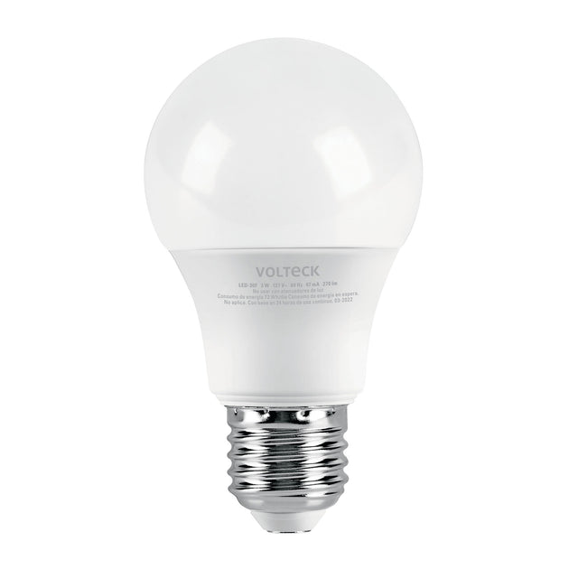 LED-30F Foco LED 3W (25W) A19, 6500K blanca fría, 270 lm, blíster