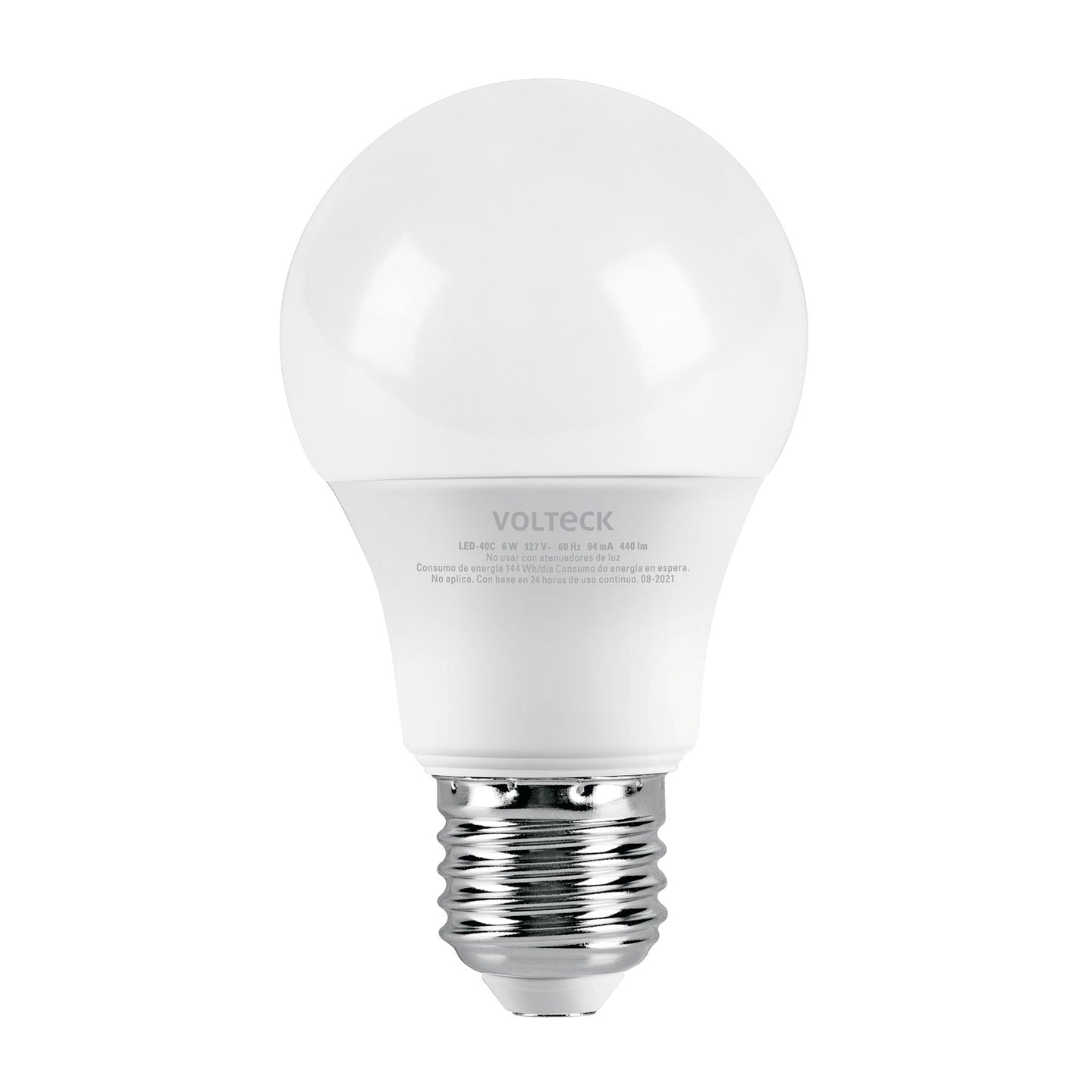 LED-40C Foco LED 6W (40W) A19, 3000K blanca cálida, 440 lm, blíster