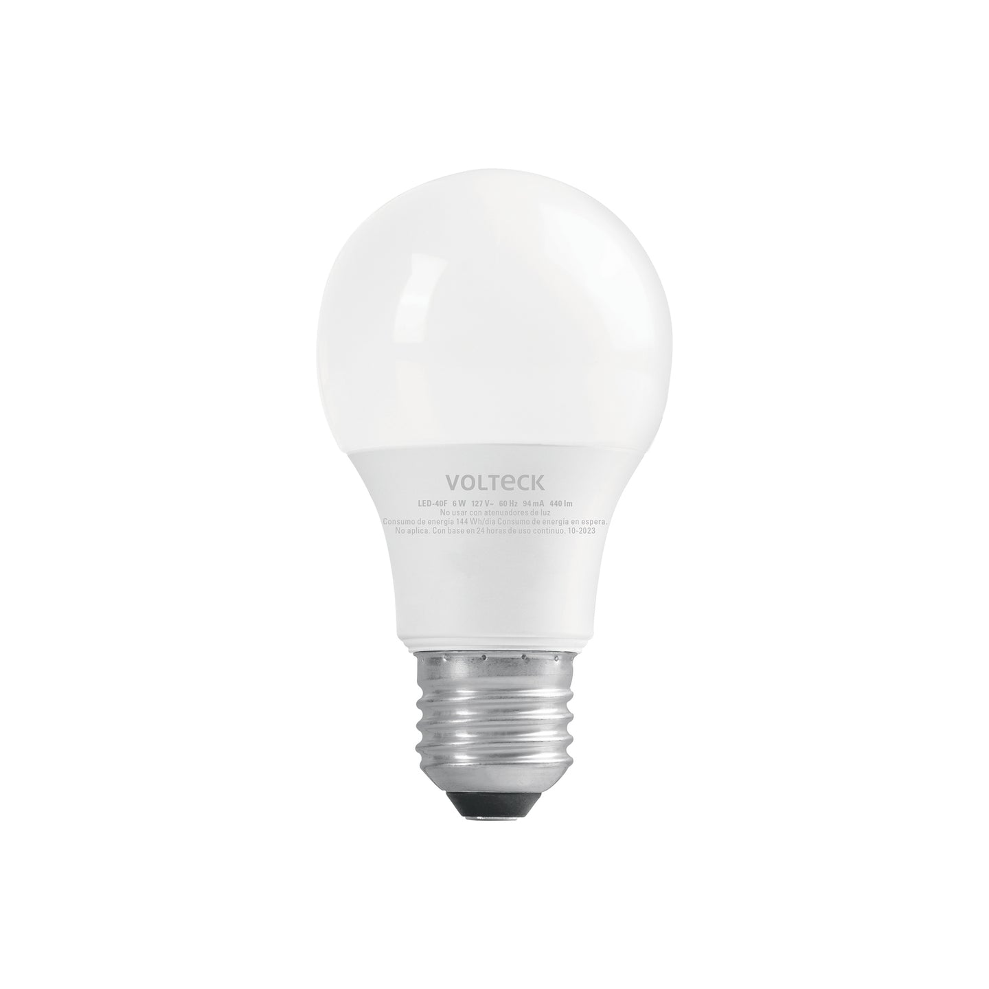 LED-40F Foco LED 6W (40W) A19, 6500K blanca fría, 440 lm, blíster