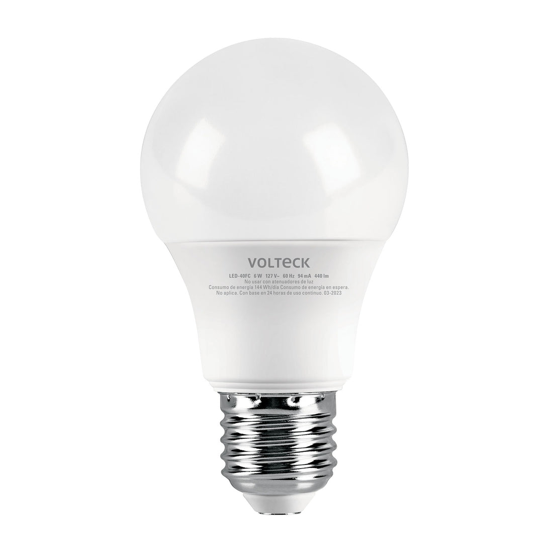 LED-40FC Foco LED 6W (40W) A19, 6500K blanca fría, 440 lm, caja