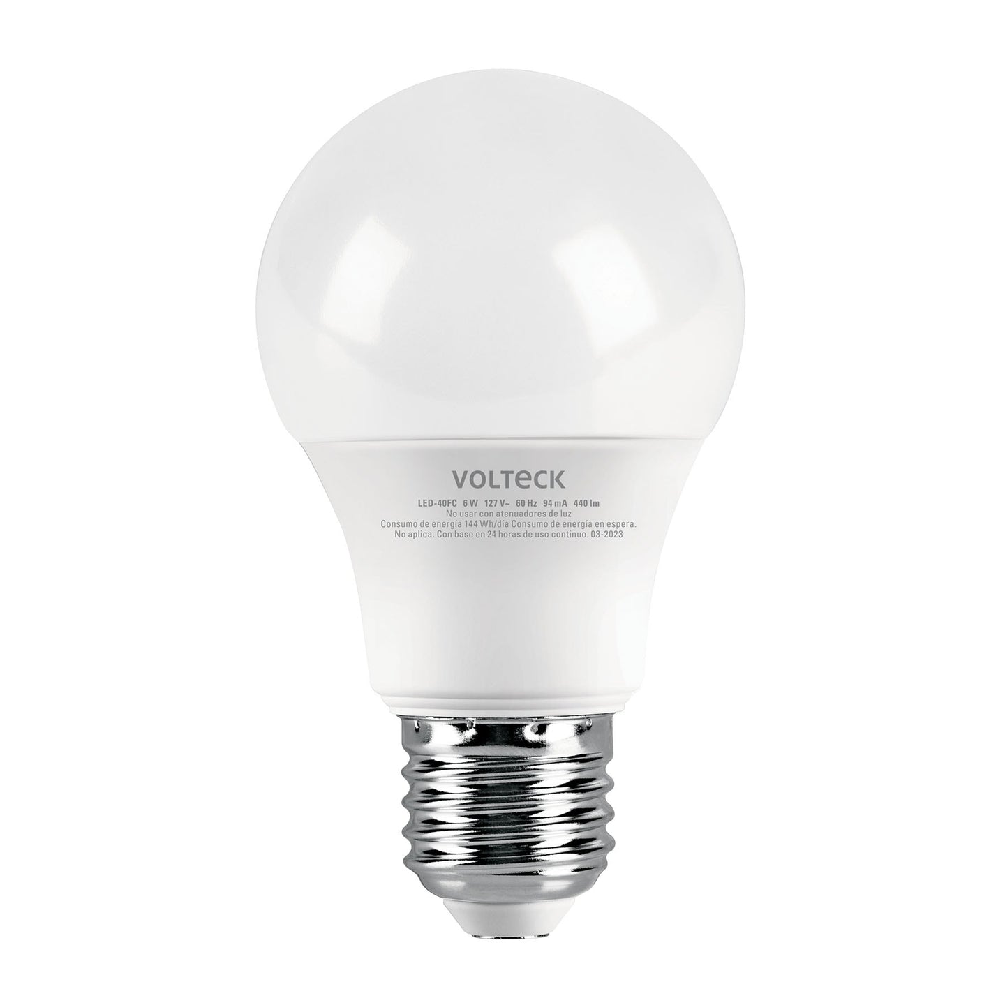 LED-40FC Foco LED 6W (40W) A19, 6500K blanca fría, 440 lm, caja