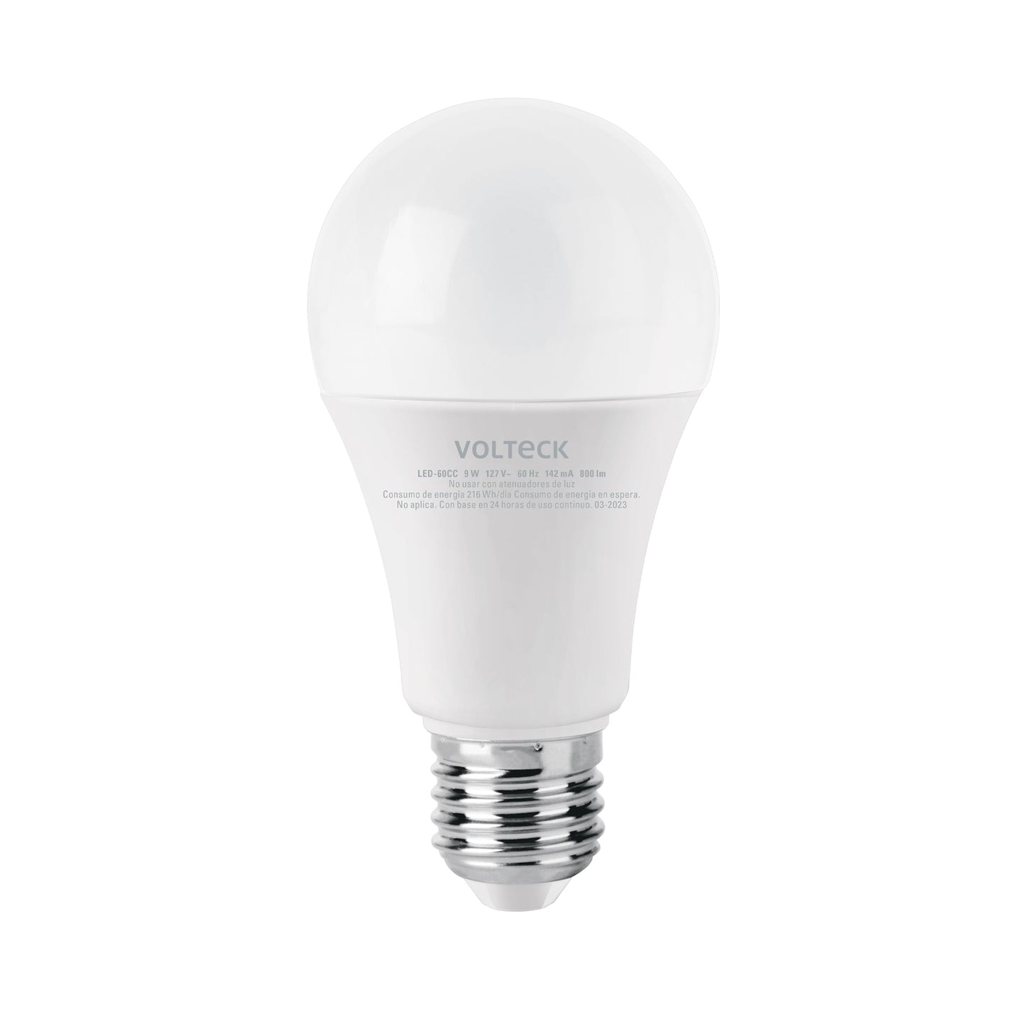 LED-60CC Foco LED 9W (60W) A19, 3000K blanca cálida, 800 lm, caja