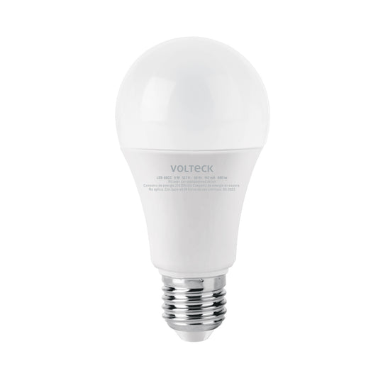 LED-60CC Foco LED 9W (60W) A19, 3000K blanca cálida, 800 lm, caja