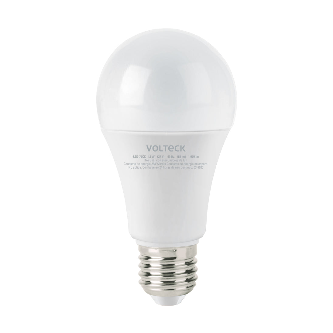 LED-75CC Foco LED 12W (75W) A19, 3000K blanca cálida, 1050 lm, caja