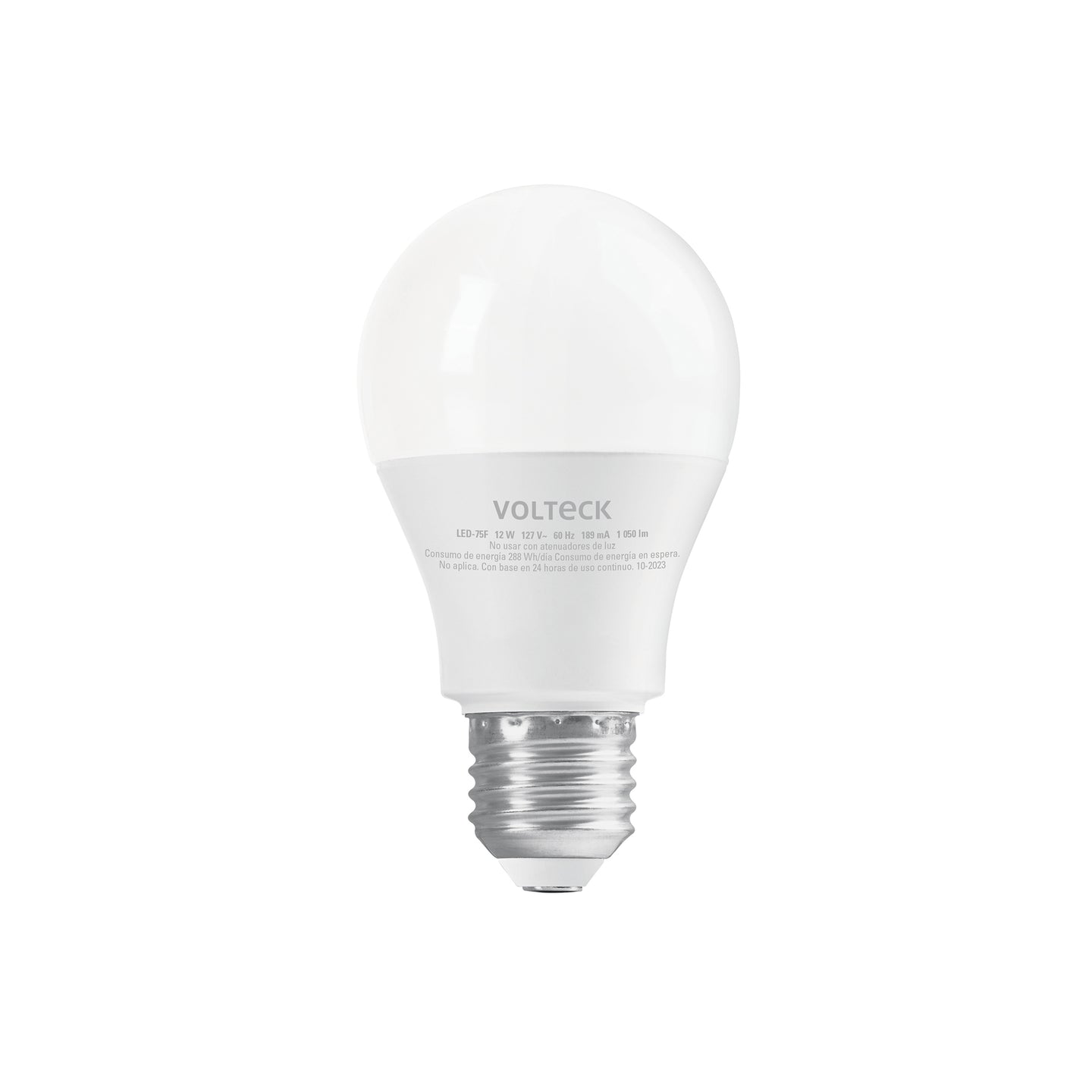 LED-75F Foco LED 12W (75W) A19, 6500K blanca fría, 1050 lm, blíster