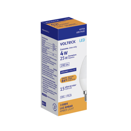Bombilla LED Vela Volteck E12 25W Eq. Opalino | LED-V42C
