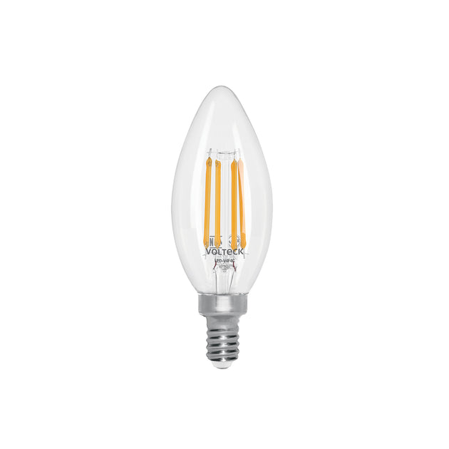 LED-V4F4C Foco LED filamento 4 W, vela, 2700K luz ambar, E14, VOLTECK